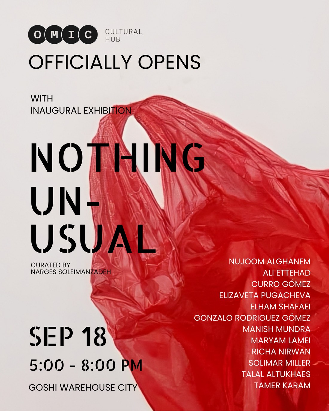 OMIC officially opens with inaugural exhibition Nothing Unusual, curated by Narges Soleimanzadeh